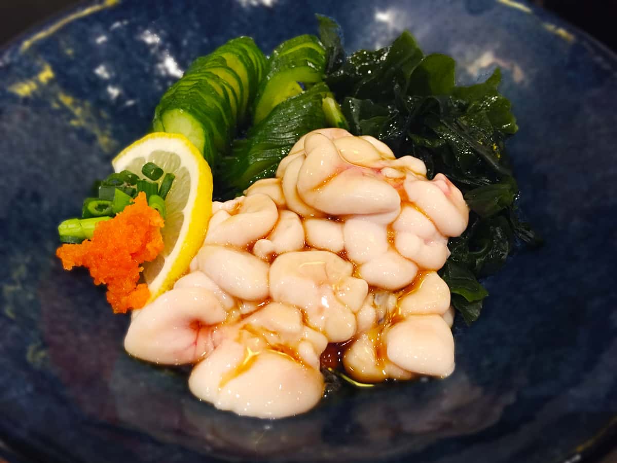 東京 築地 魚彩 まる富|北海道産 鱈の白子ポン酢