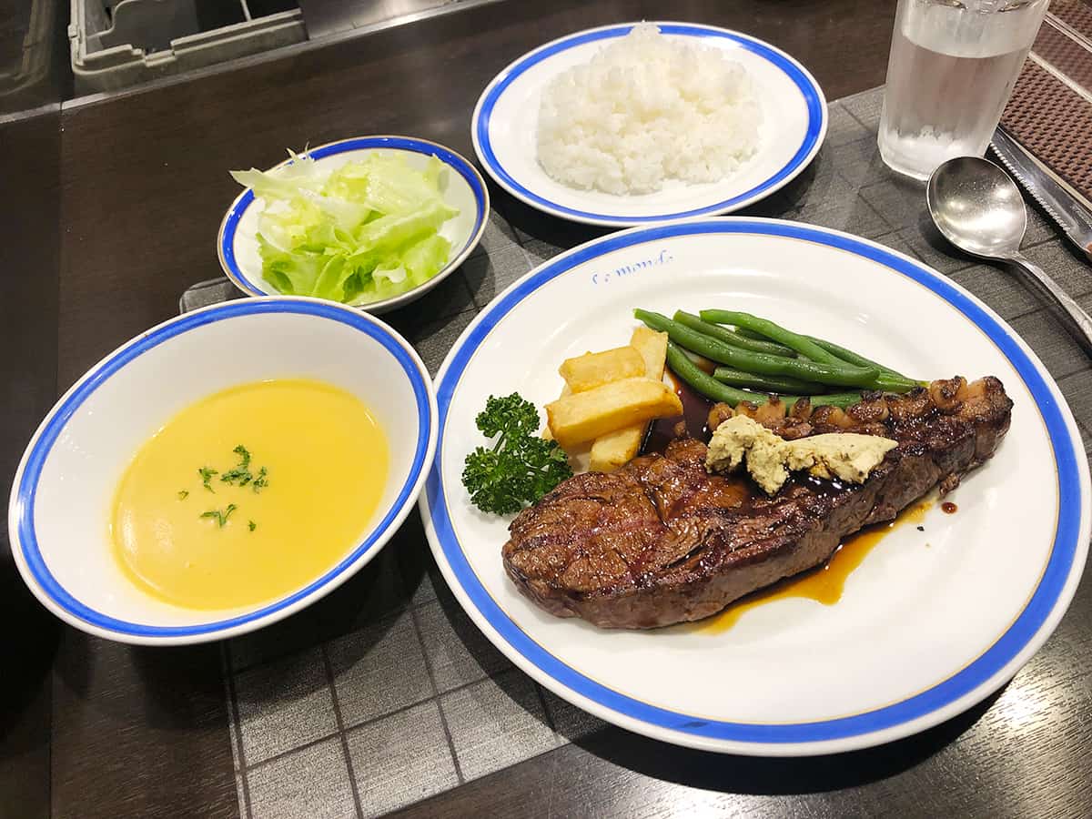 サーロインステーキA定食|東京 新宿 ル・モンド 新宿店