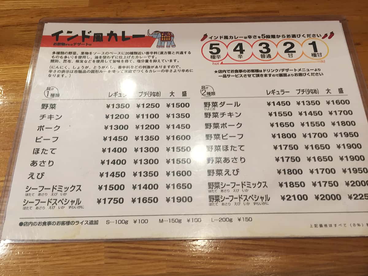 東京 武蔵小金井 カレーの店プーさん|メニュー2