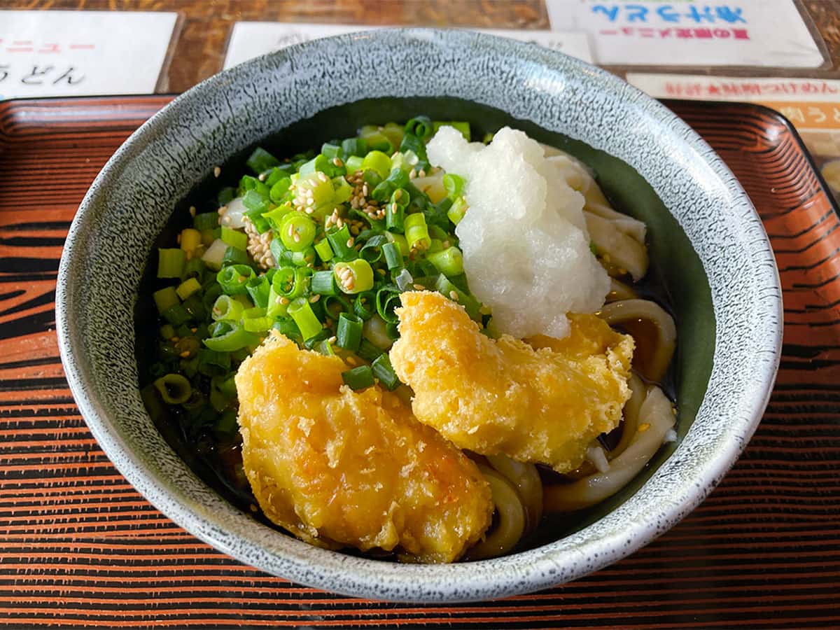 とり天うどん｜手ぶちめんこ 千代屋