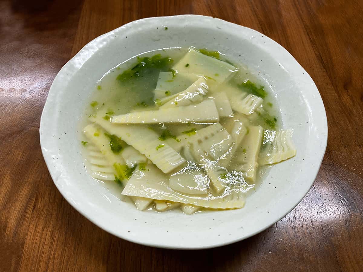 薄切り新たけのこと青さの塩煮込み|川菜餐室 風の都
