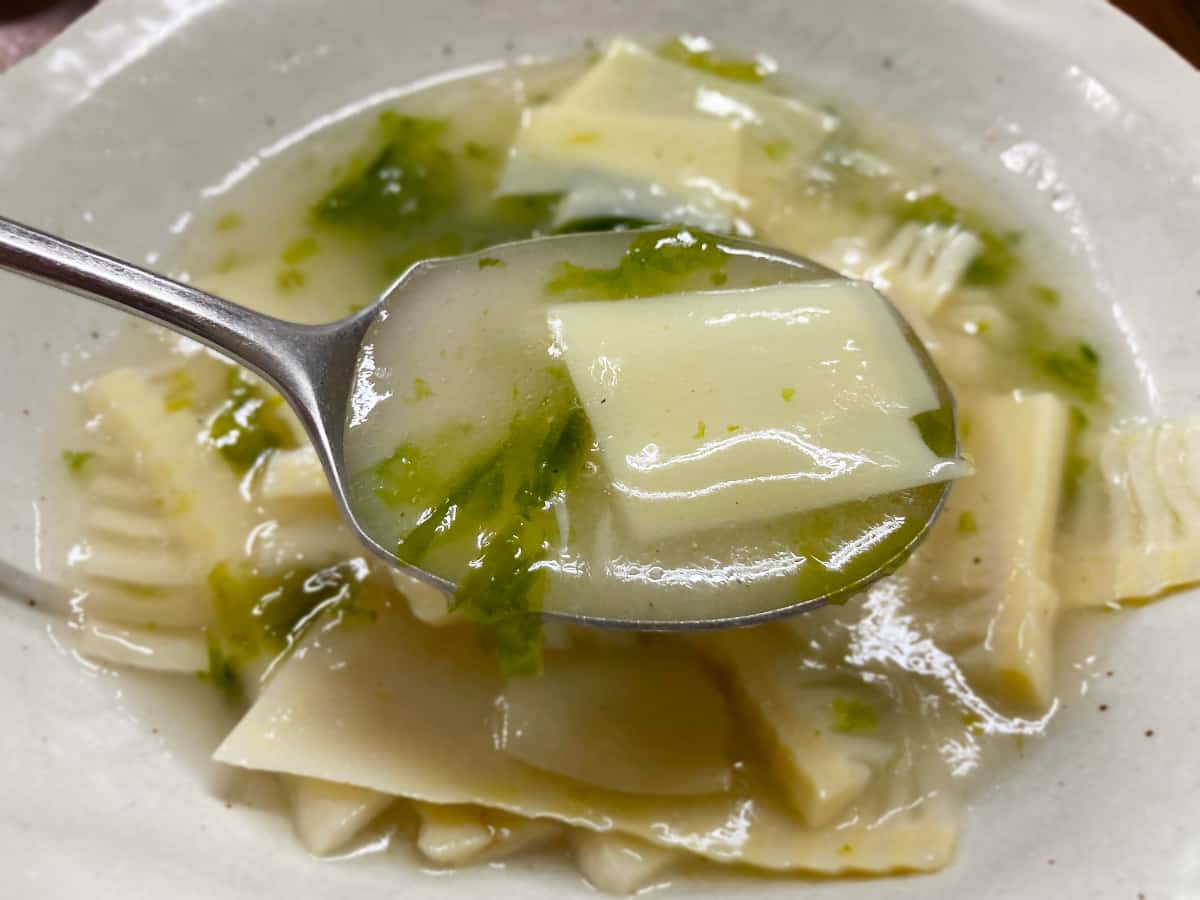 薄切り新たけのこと青さの塩炒め|川菜餐室 風の都