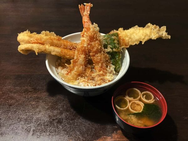 穴子海老天丼｜天麩羅はちまき