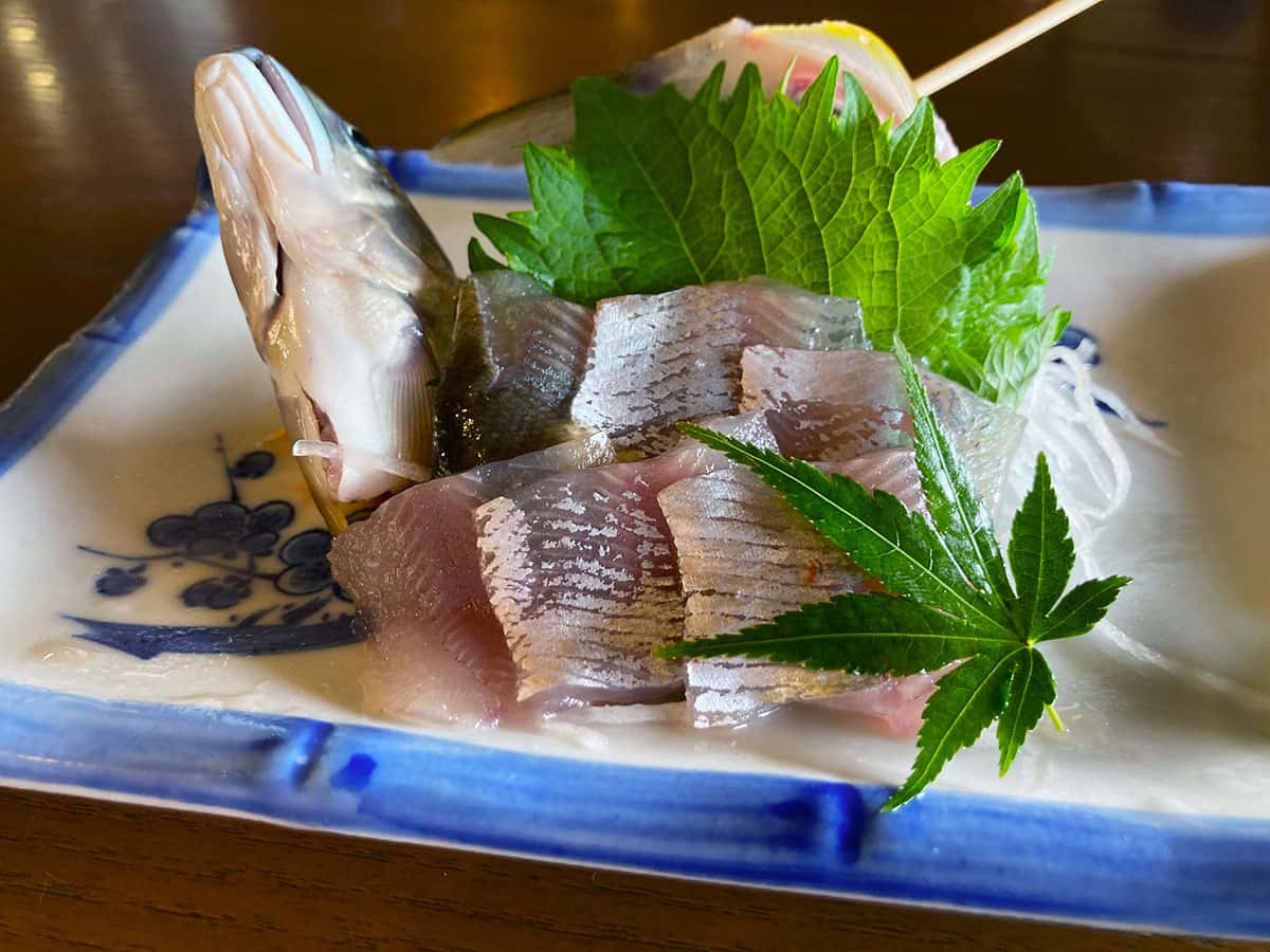 鮎刺身|鮎料理 落合簗