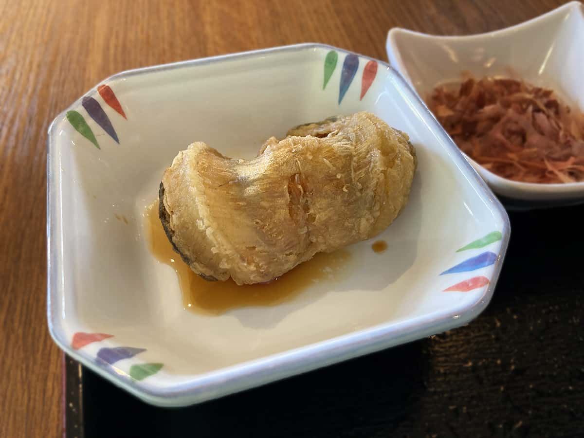 虹鱒の円揚げ|湧水飯釜大王庵
